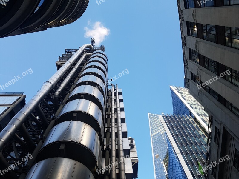 London City Skyline Skyscraper Blue