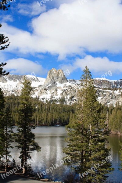 Mammoth Lake Lake Trees California Nature