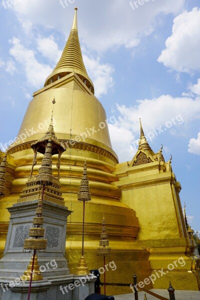 Chedi Stupa Gold Wat Phra Kaew Grand Palace