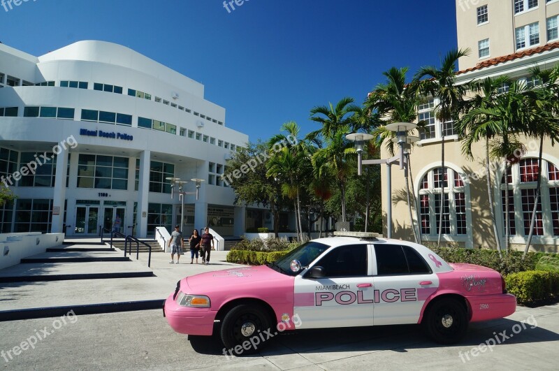 Miami Florida Police Pink Free Photos