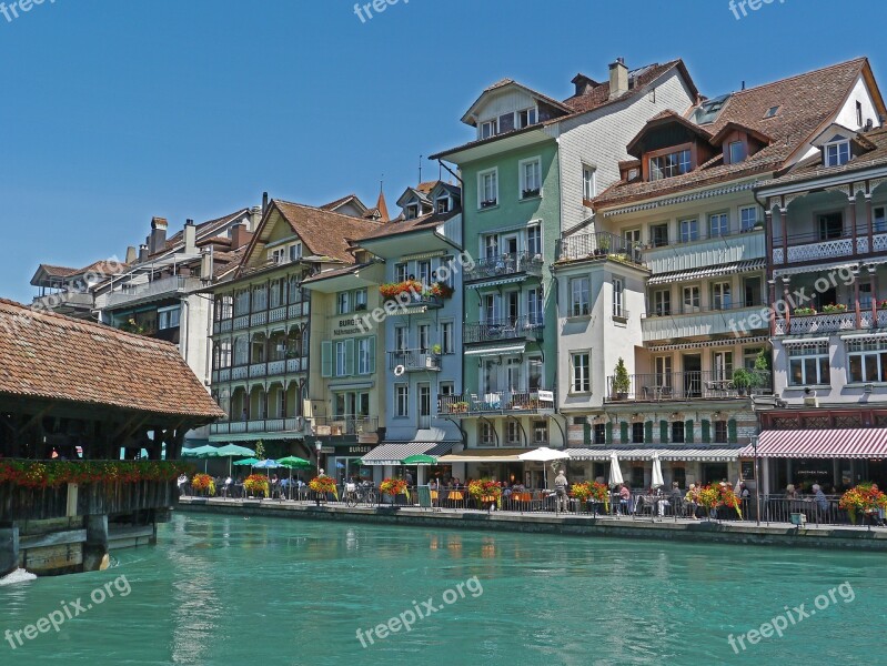 Switzerland Thun Downtown Aare Water