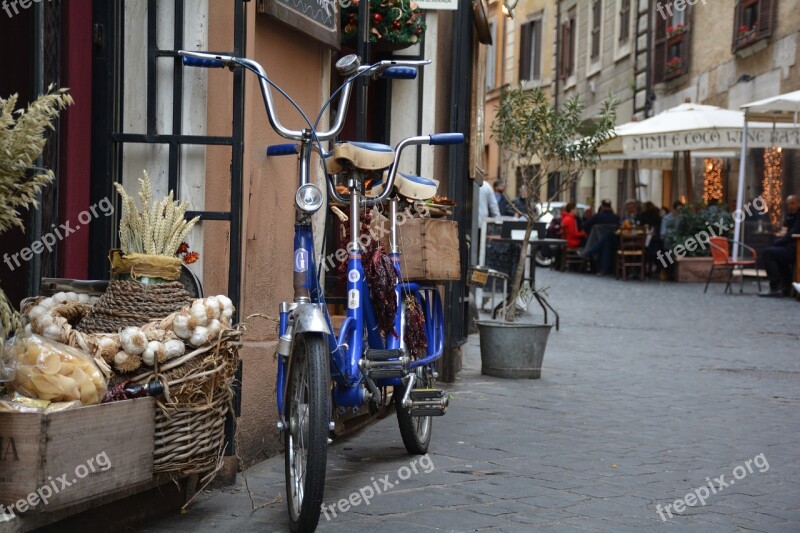 Bicycle Tandem Rome Atmosphere Restaurant