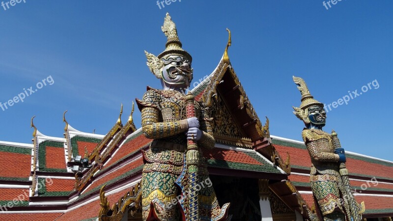 Palace Temple Complex Towers Places Of Worship Bangkok