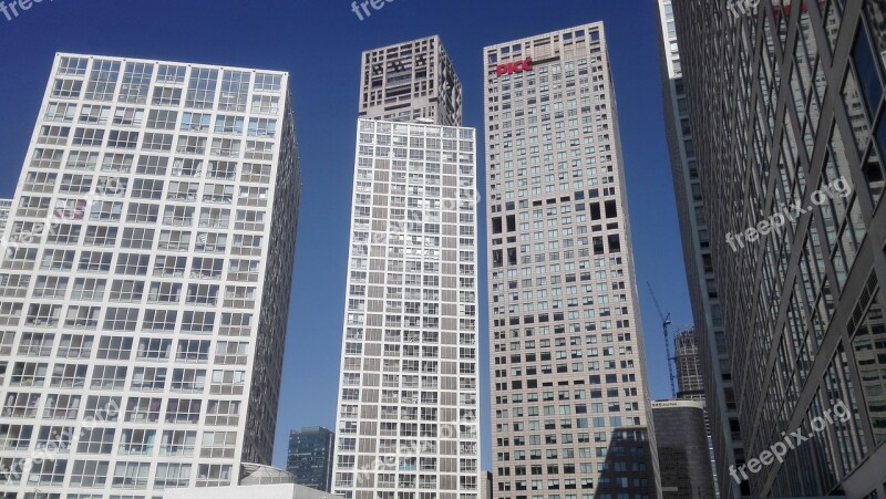 Building Blue Sky Beijing Cbd Tall Buildings