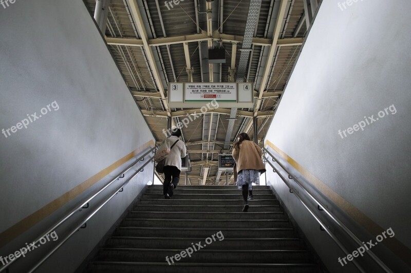 Steps Streetcar Stairs People Underground