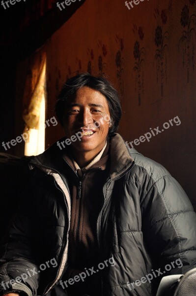 Tibet Portrait Men The Local People People