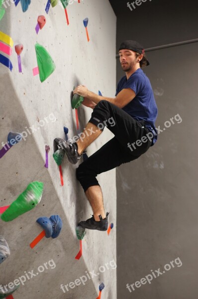 Rock Climbing Sport Person Rock Climbing