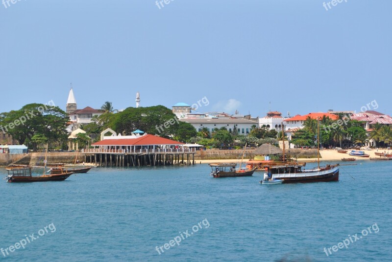 Stone Town Zanzibar Capital Port Sea