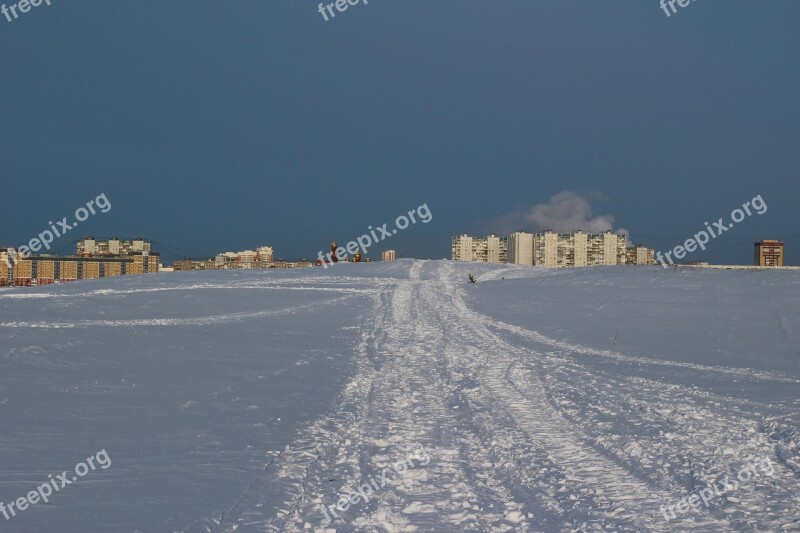 Nizhnevartovsk Siberia Coldly Frost Winter Landscape