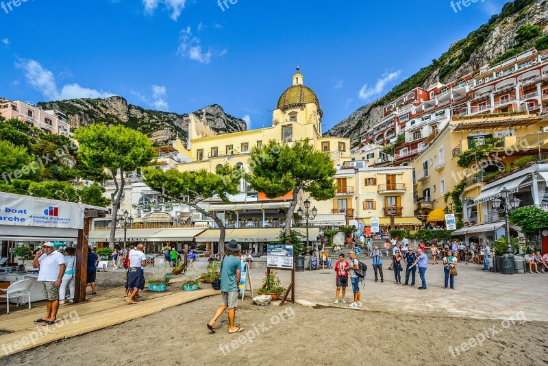 Positano Amalfi Italy Beach Church