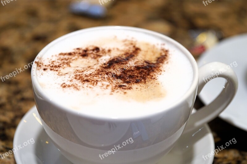 Coffee Cappuccino Milk Drink Food