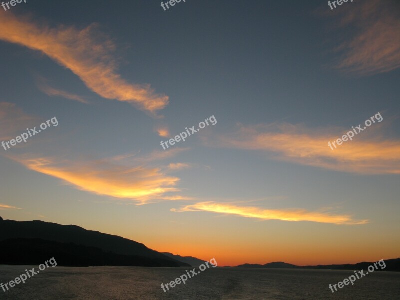 Sunset Cruise Alaska Sky Landscape