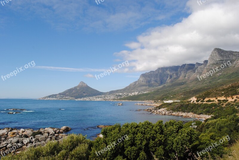 South Africa Cape Town Coast Table Mountain Beach