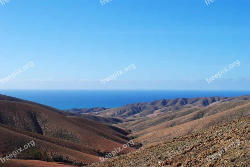 Fuerteventura Canary Islands Spain Landscape Mountains