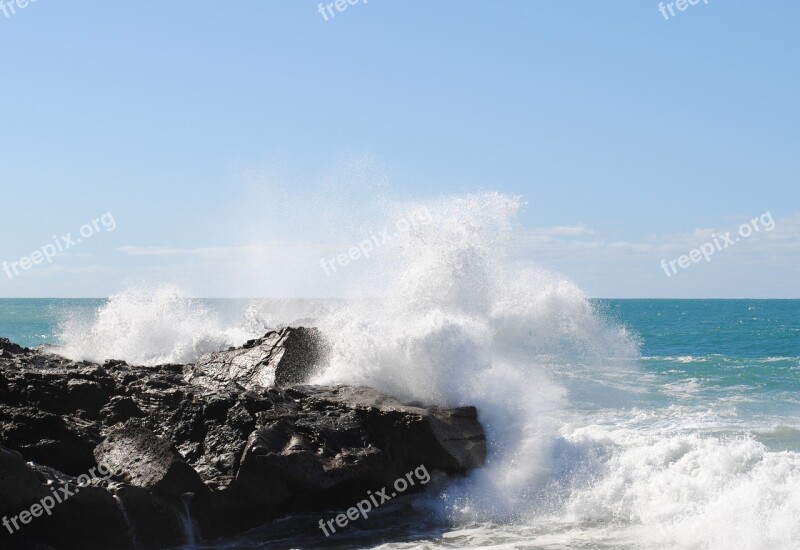 Wave Fuerteventura Coast Beach Sea