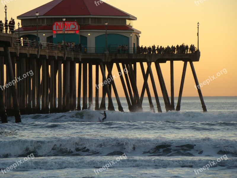 Sunset Pier Restaurant Huntington Beach Surfer