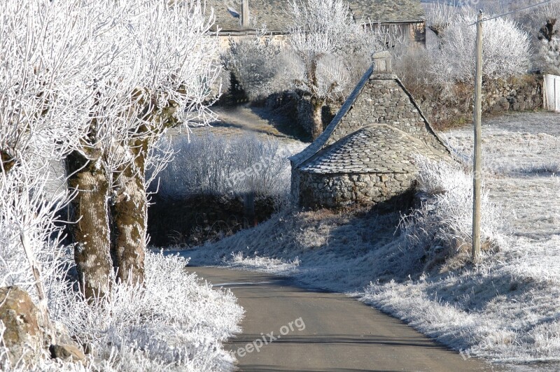 Landscape Winter Hoarfrost Frost Nature