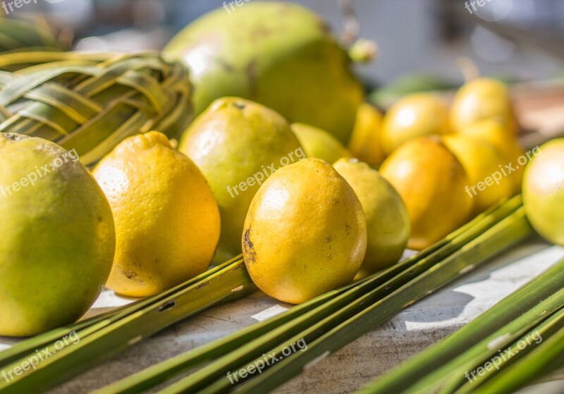 Hawaii Farmer Market Lemons Limes Market