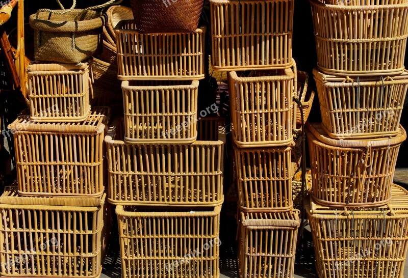 Wicker Basket Woven Traditional Brown