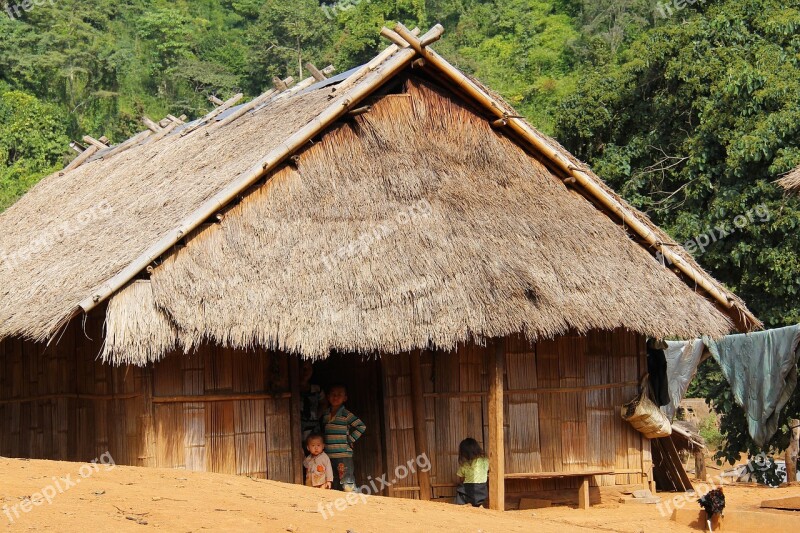 Village Mountain Houses Nature Scenery