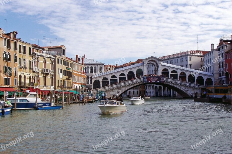 Rialto Bridge Canal Venice Rialto Channel