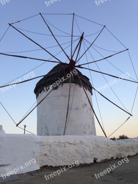 Greece Mykonos Windmill Island Travel