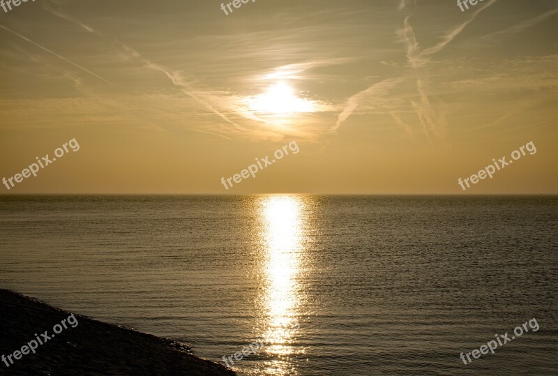 Büsum Mecklenburg Germany Sunset Sea