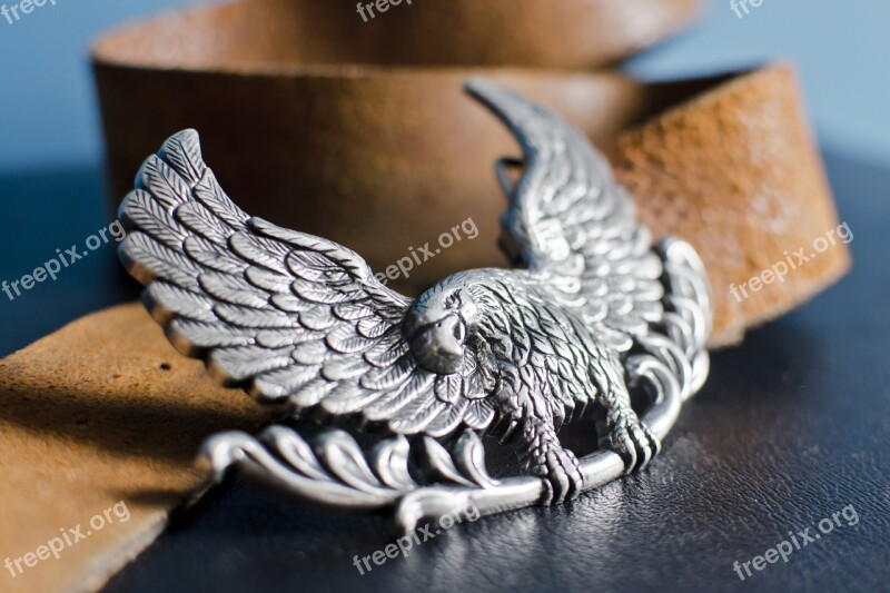 Belt Buckle Eagle Silver Metal