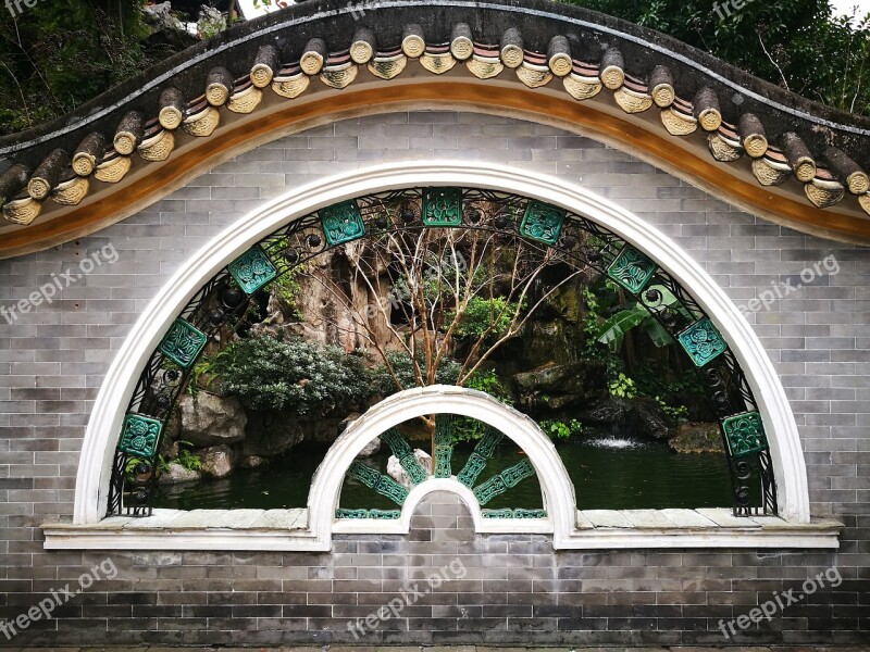 Garden Windows Fan Qinghui Garden Landscape