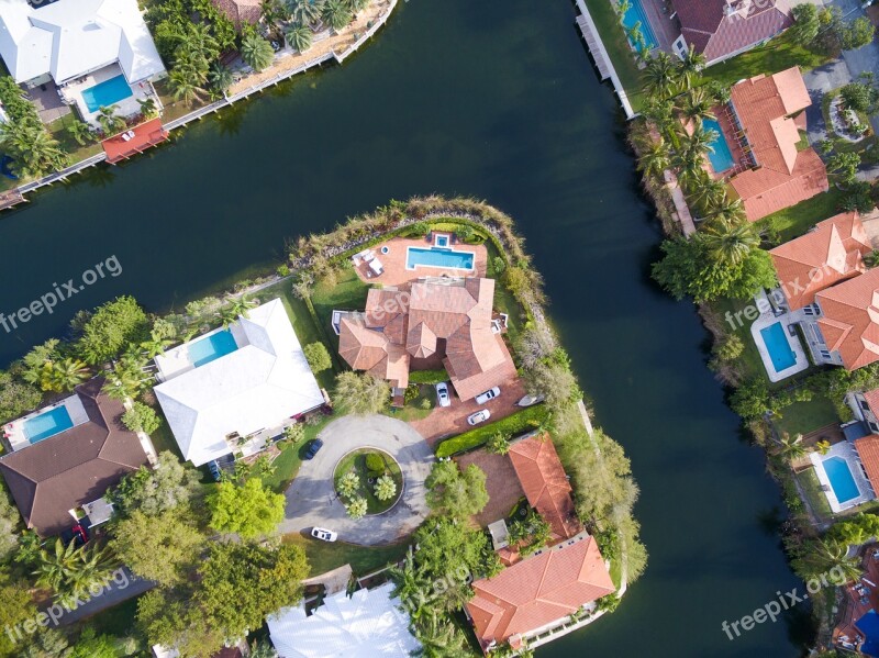 Aerial Home House South Florida Miami