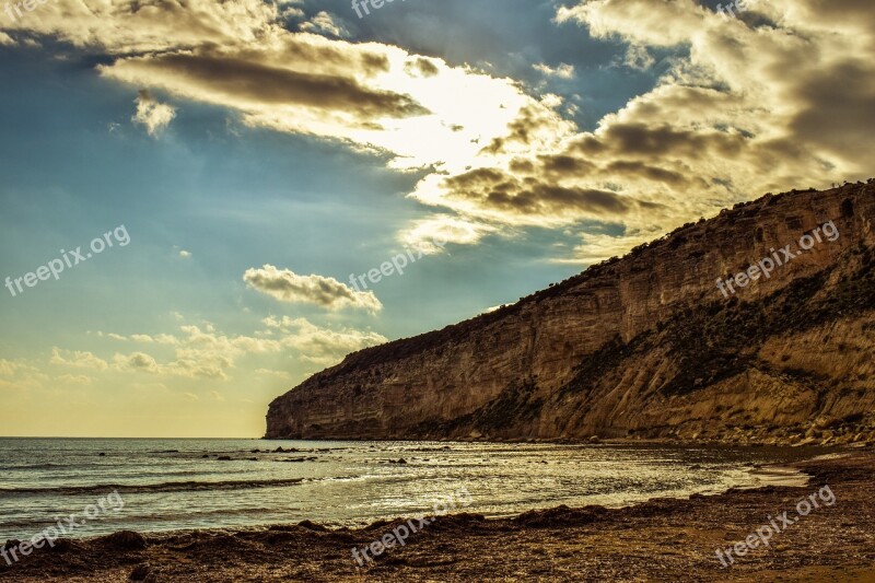 Beach Cliffs Landscape Scenic Scenery