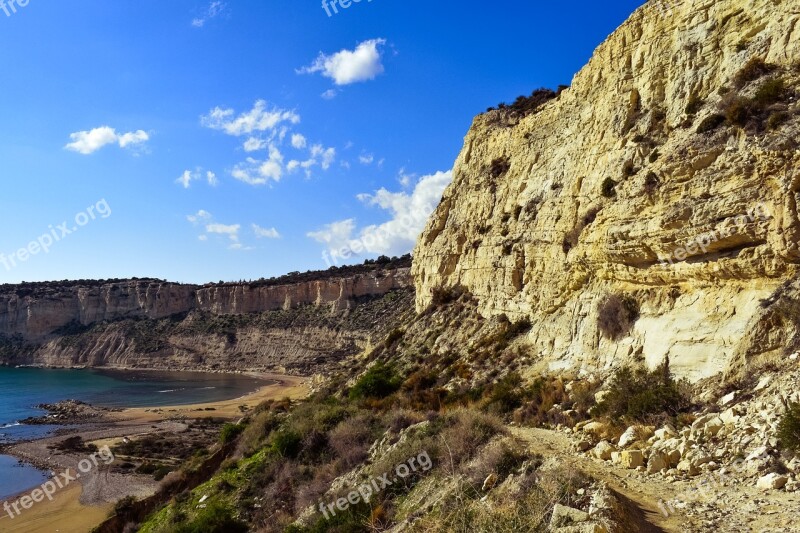 Beach Cliffs Sea Landscape Scenic