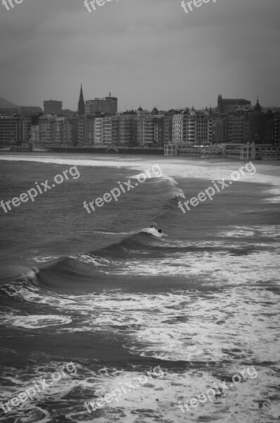 Donostia San Sebastian Beach Sea Bay