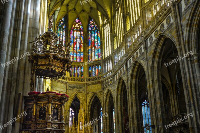 Prague Castle Vitus Cathedral Stained