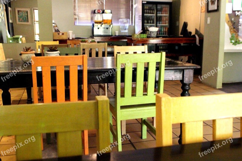 Chairs Restaurant Colorful Regulation Stand