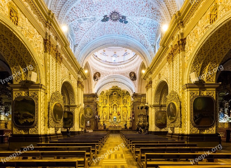 Church The Worship Quito Ecuador Historic Church Cathedral