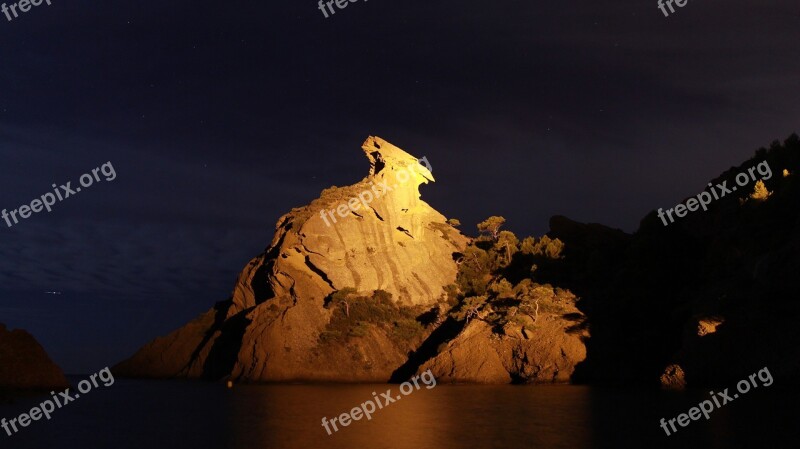 Night Landscape Nature Mediterranean Sea Free Photos