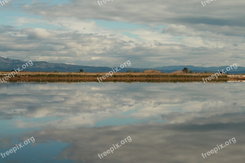 Delta Ebro Sky Reflection Clouds