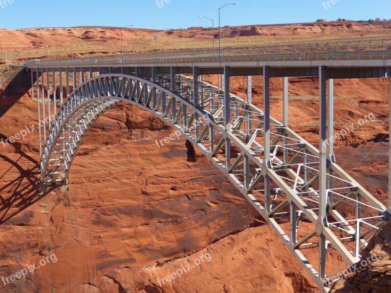 Glen Canyon Usa Bridge Colorado River Stahlbau