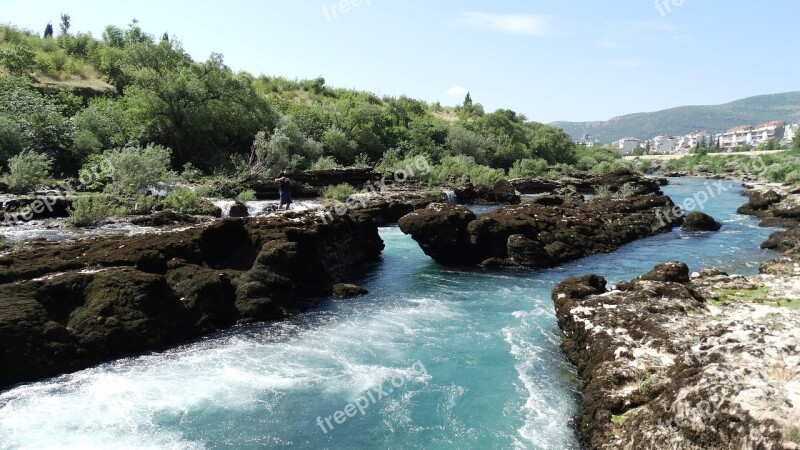 River Rocks Neretva Mostar Free Photos