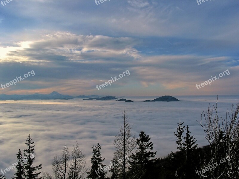 Fog Landscape Background Clouds Behind Alm