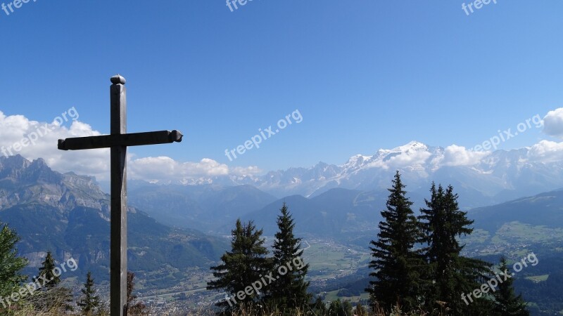 Mountain Alps Cross Panorama Weather