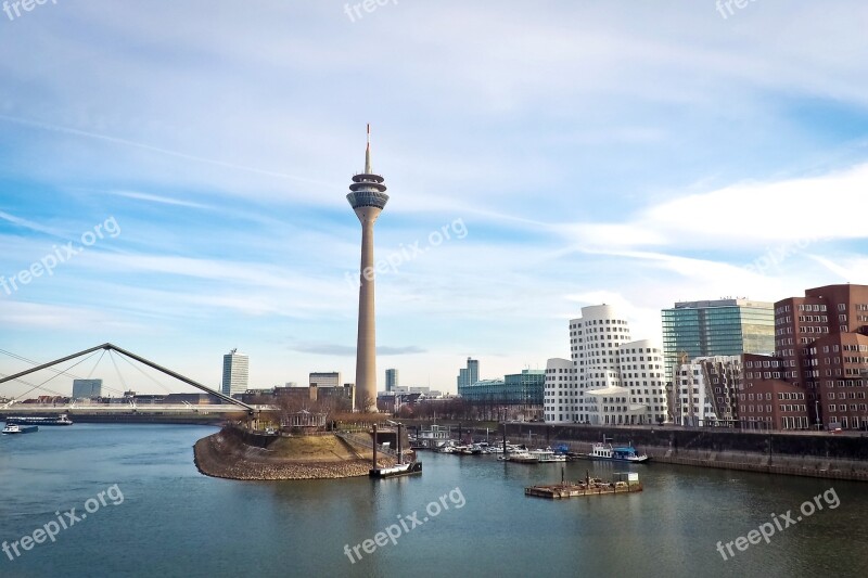 Skyline Düsseldorf Rhine Tv Tower Sky