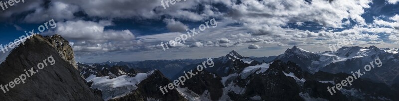 Alpine Panorama Engelberg Switzerland Clouds