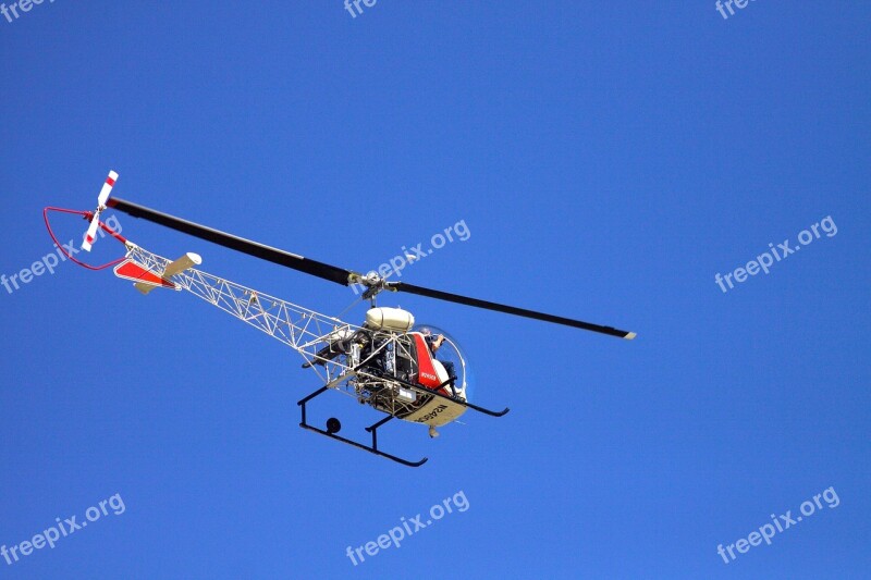 Helicopter Flight Sky Aircraft Fly