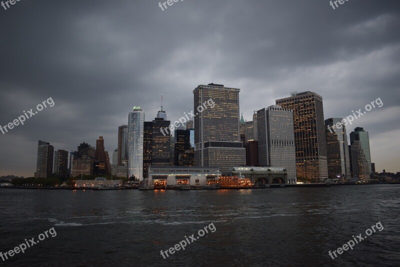 Newyork Lights Architecture Free Photos