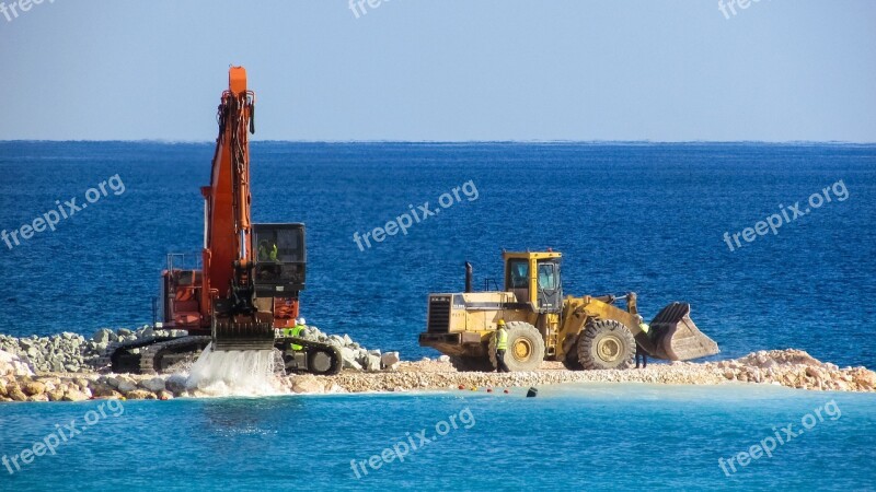 Excavator Bulldozer Vehicle Construction Marina