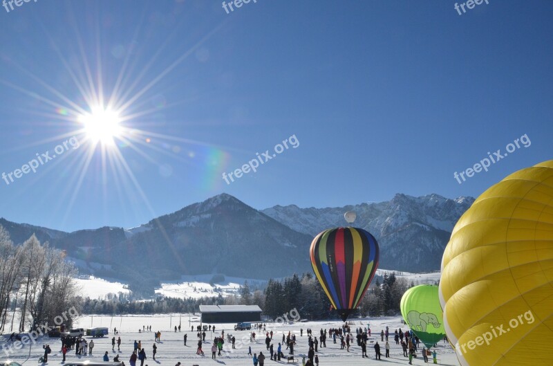 Winter Sun Hot Air Balloon Ballons Hot Air Balloon Ride Ballooning