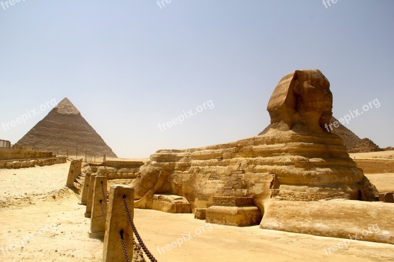 Egypt Middle Eastern Pyramids Sphinx Middle