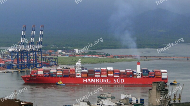 Maneuver Ship Port Of Santos Free Photos